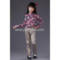 fashion shiny silver snake print pants